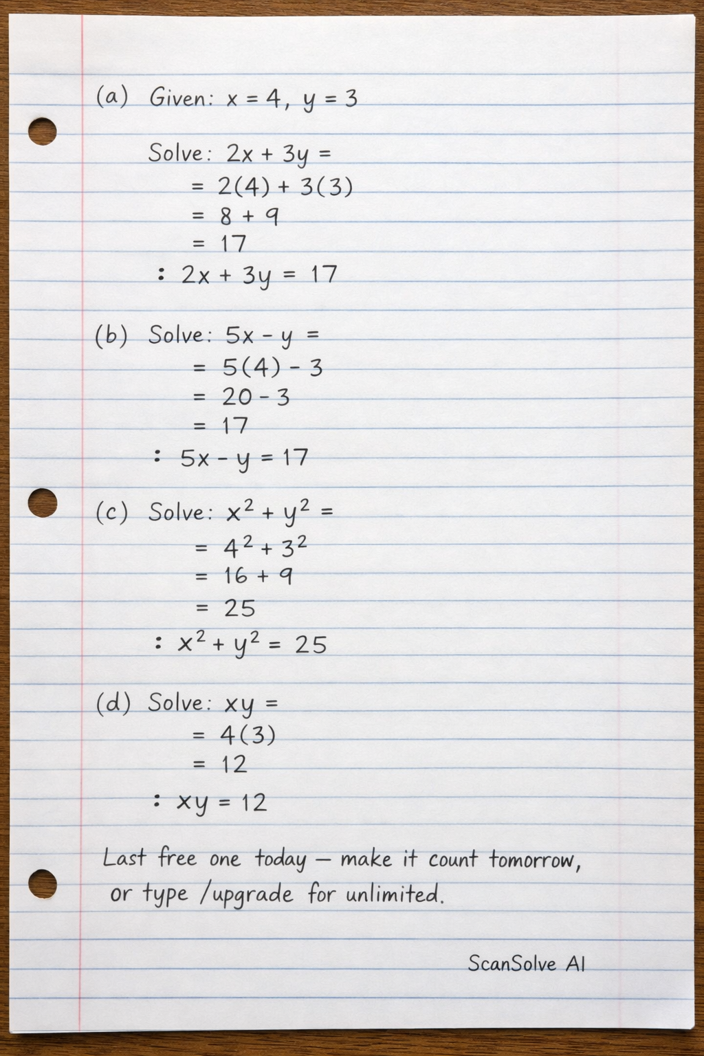 Handwritten step-by-step solution preview