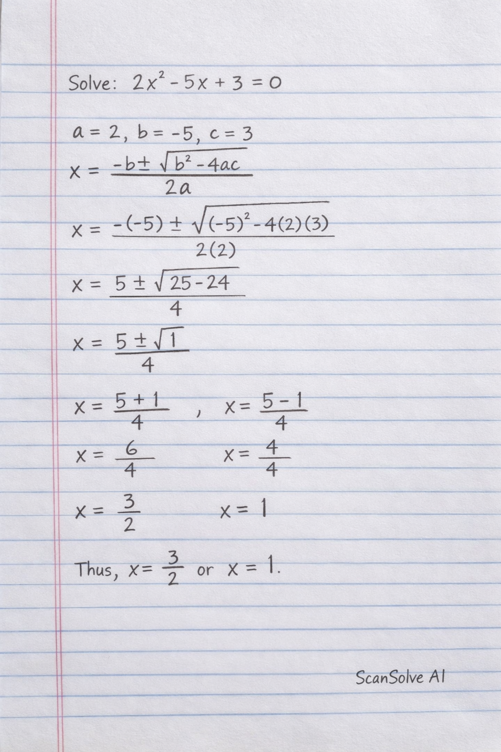 Handwritten step-by-step solution preview