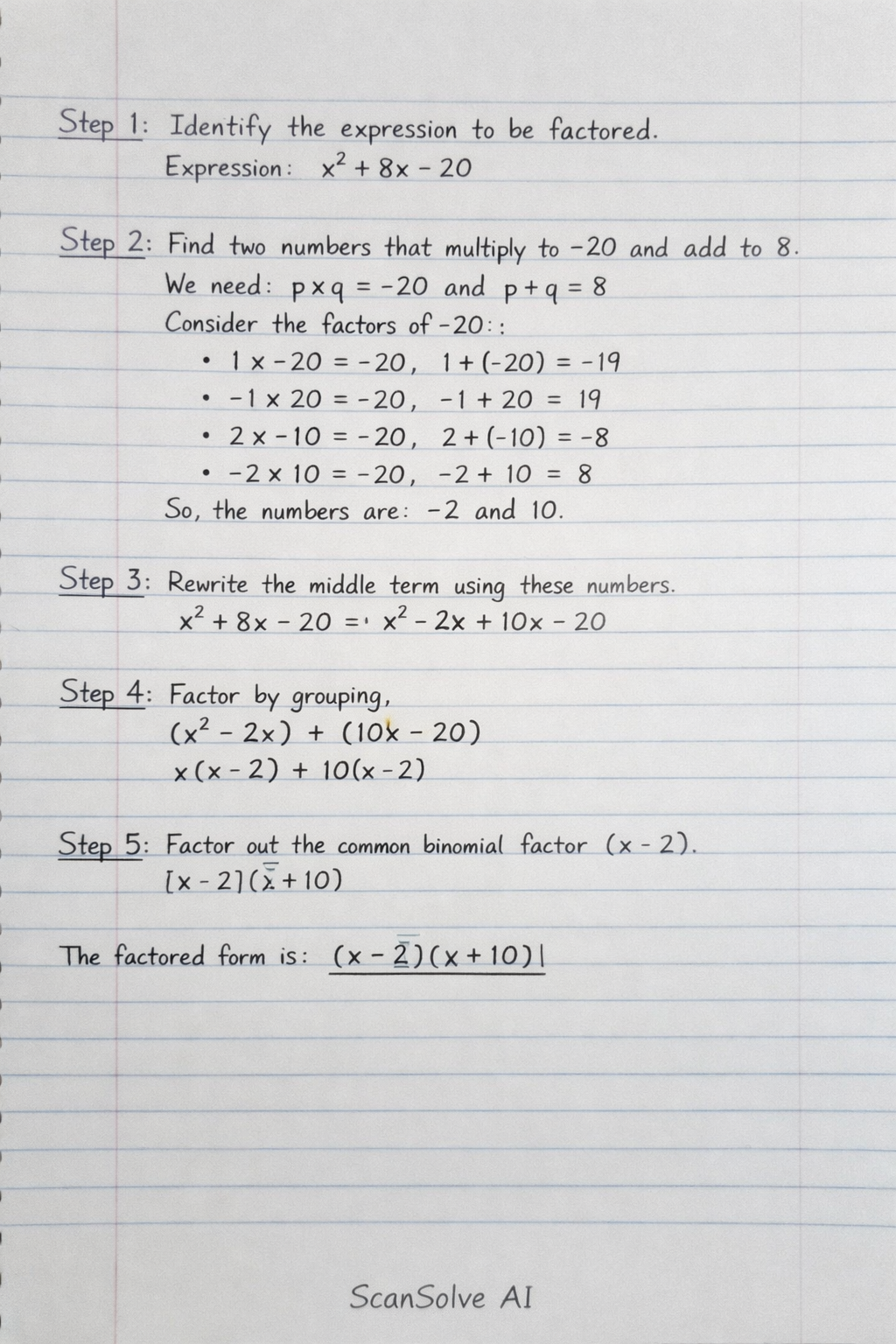 Handwritten step-by-step solution preview