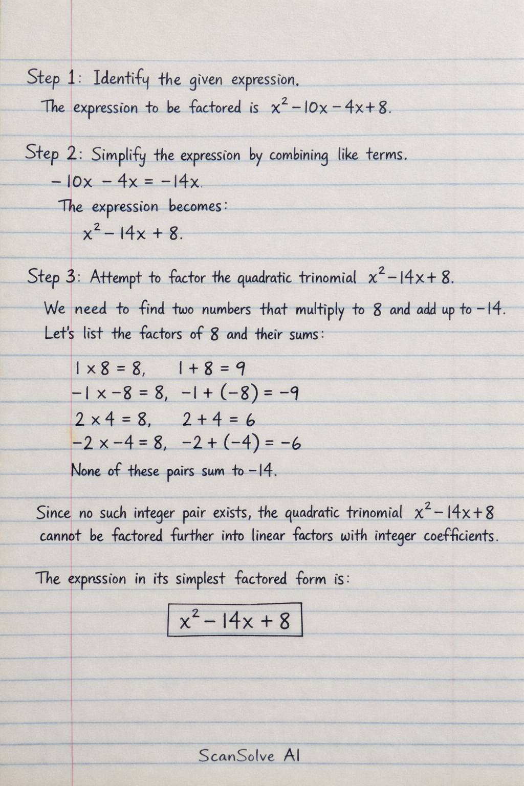 Handwritten step-by-step solution preview