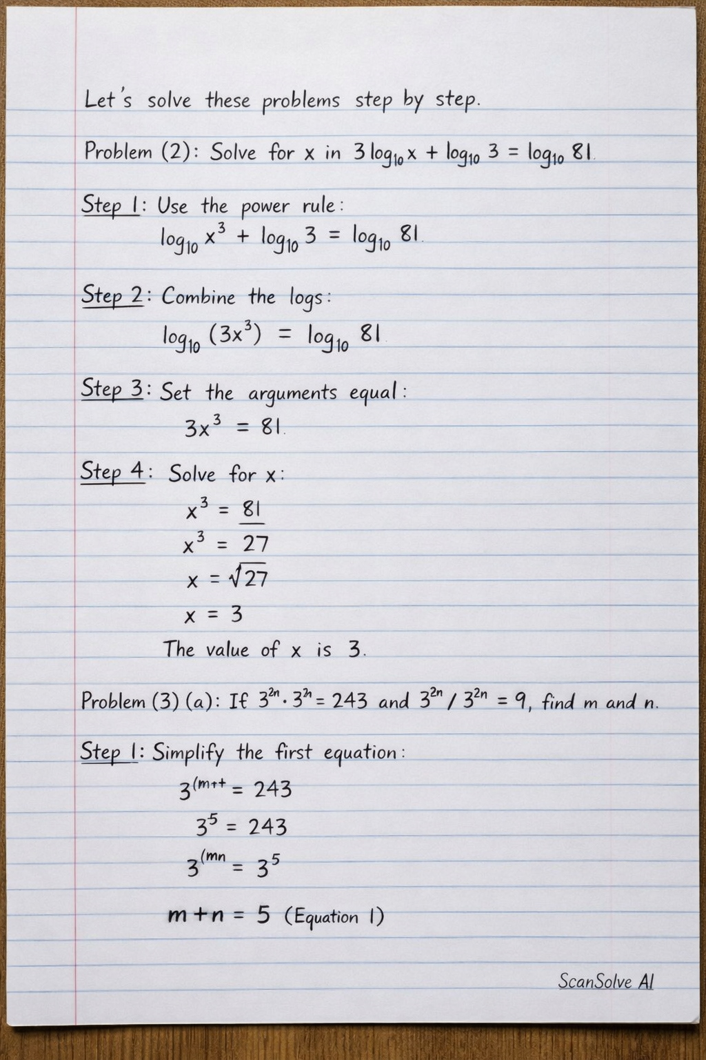 Handwritten step-by-step solution preview