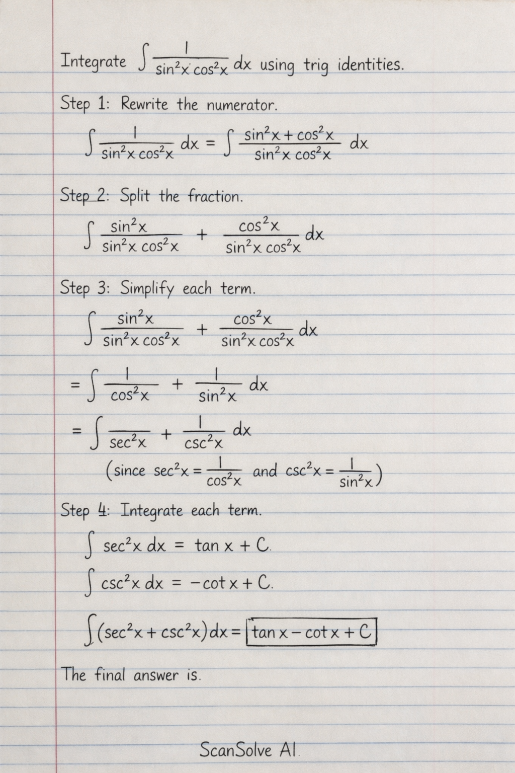 Handwritten step-by-step solution preview