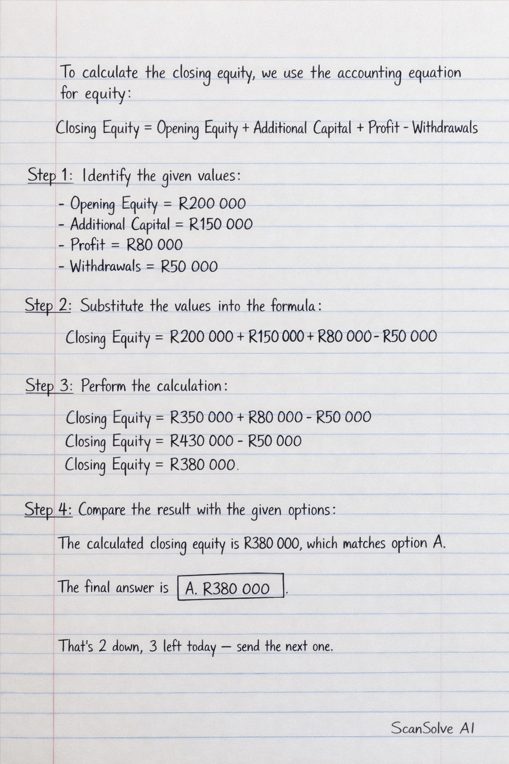 Handwritten step-by-step solution preview