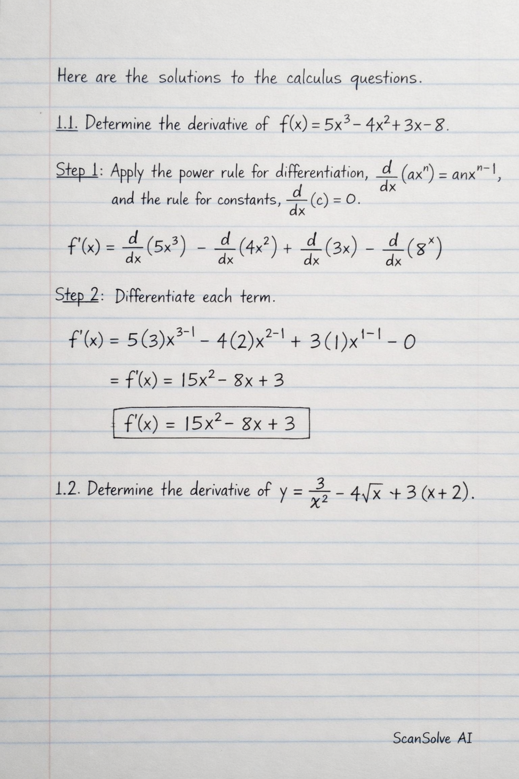Handwritten step-by-step solution preview