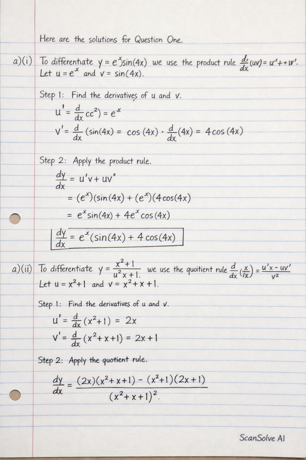 Handwritten step-by-step solution preview
