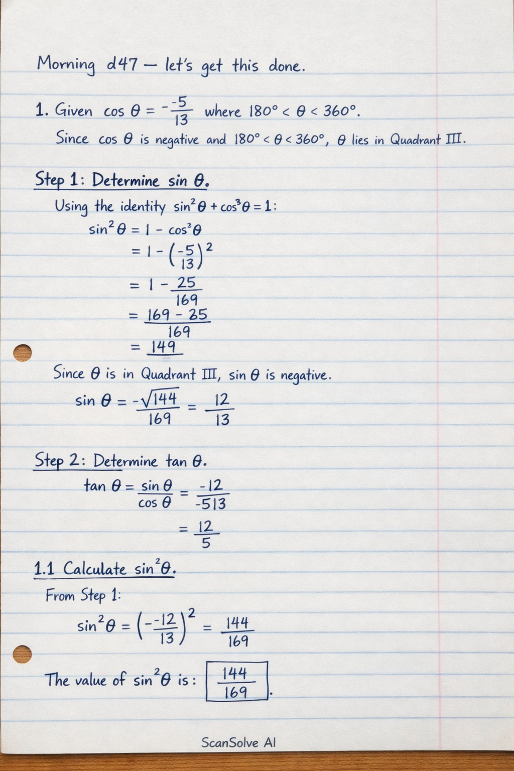 Handwritten step-by-step solution preview