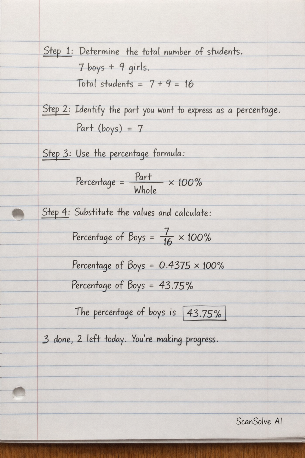 Handwritten step-by-step solution preview