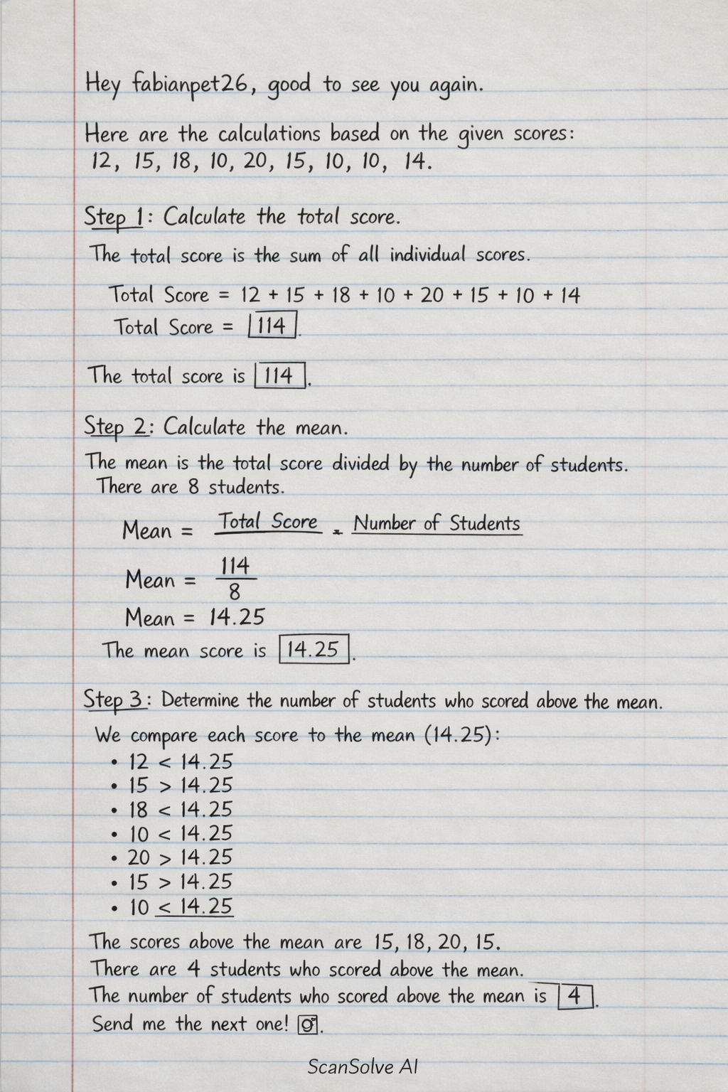 Handwritten step-by-step solution preview