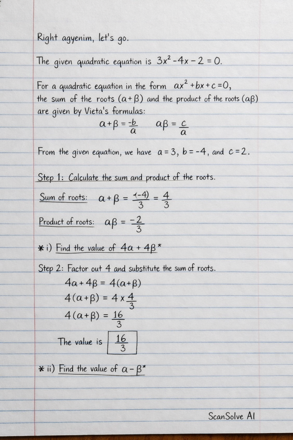 Handwritten step-by-step solution preview