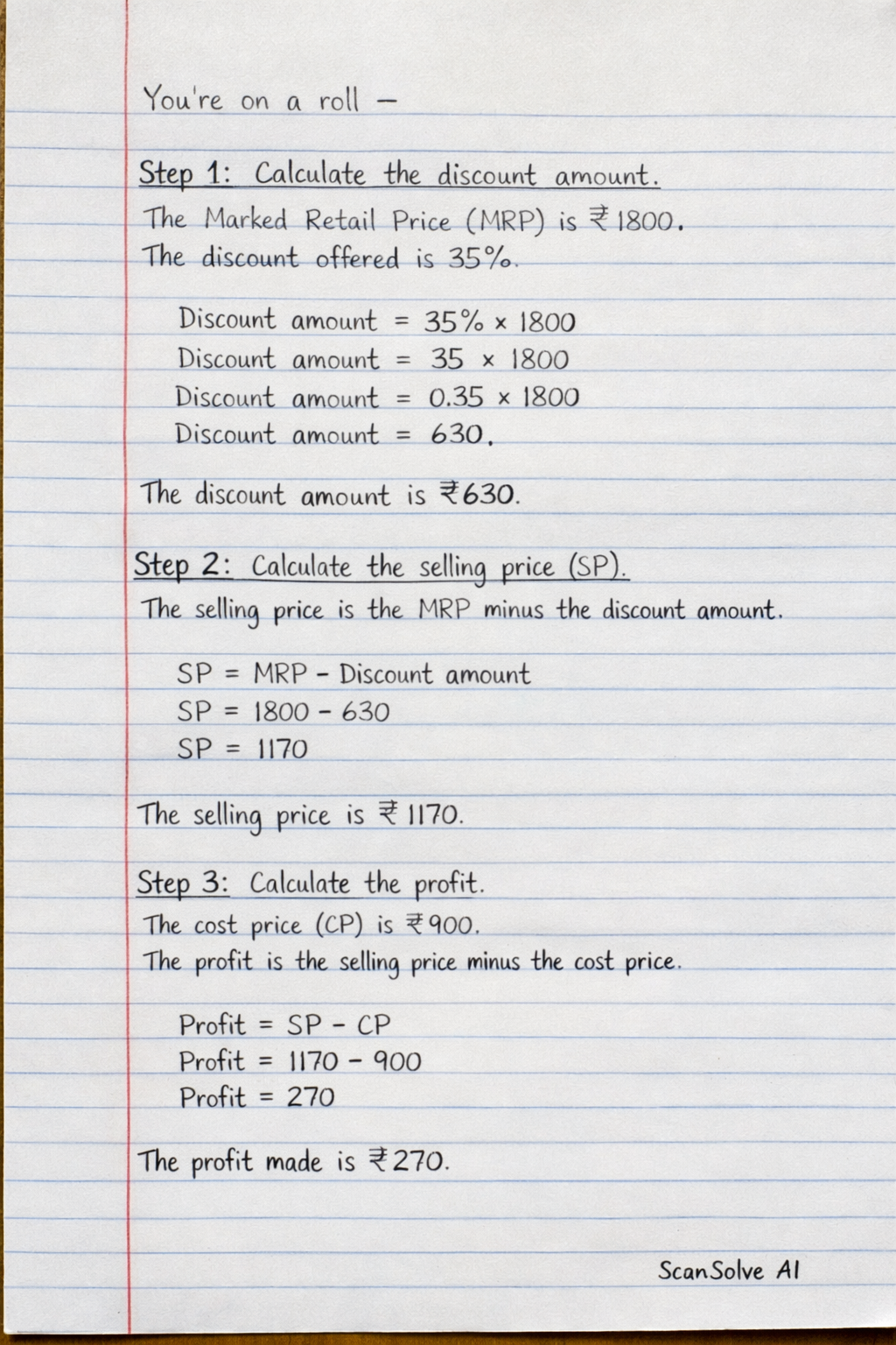 Handwritten step-by-step solution preview