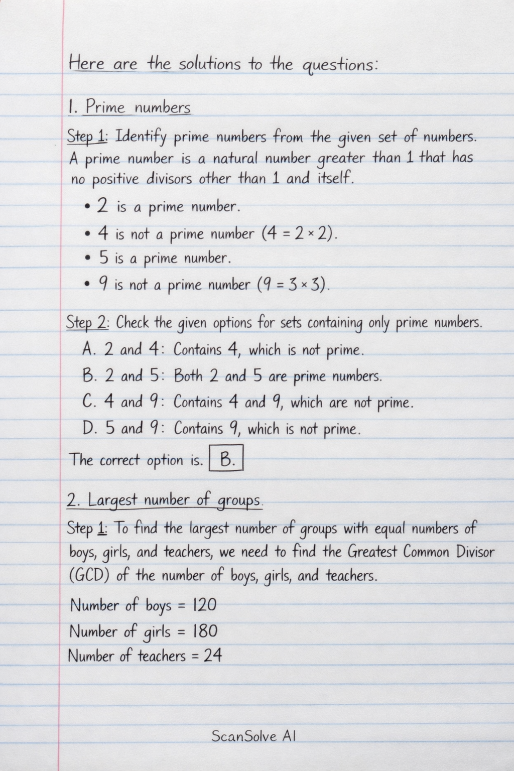 Handwritten step-by-step solution preview