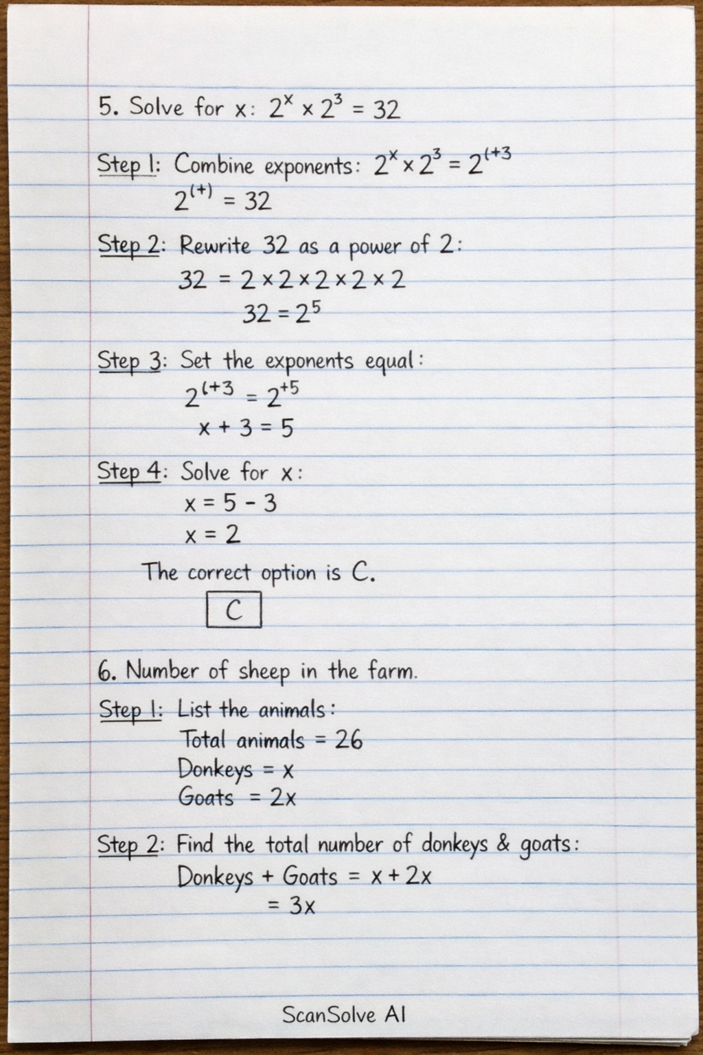 Handwritten step-by-step solution preview