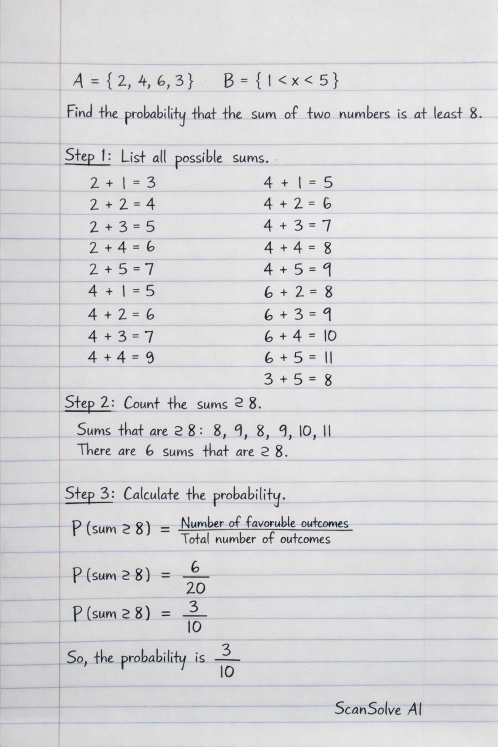 Handwritten step-by-step solution preview