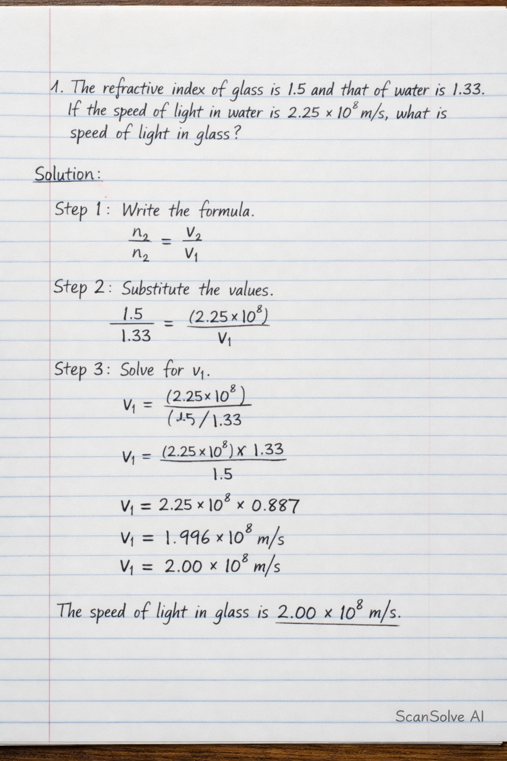 Handwritten step-by-step solution preview