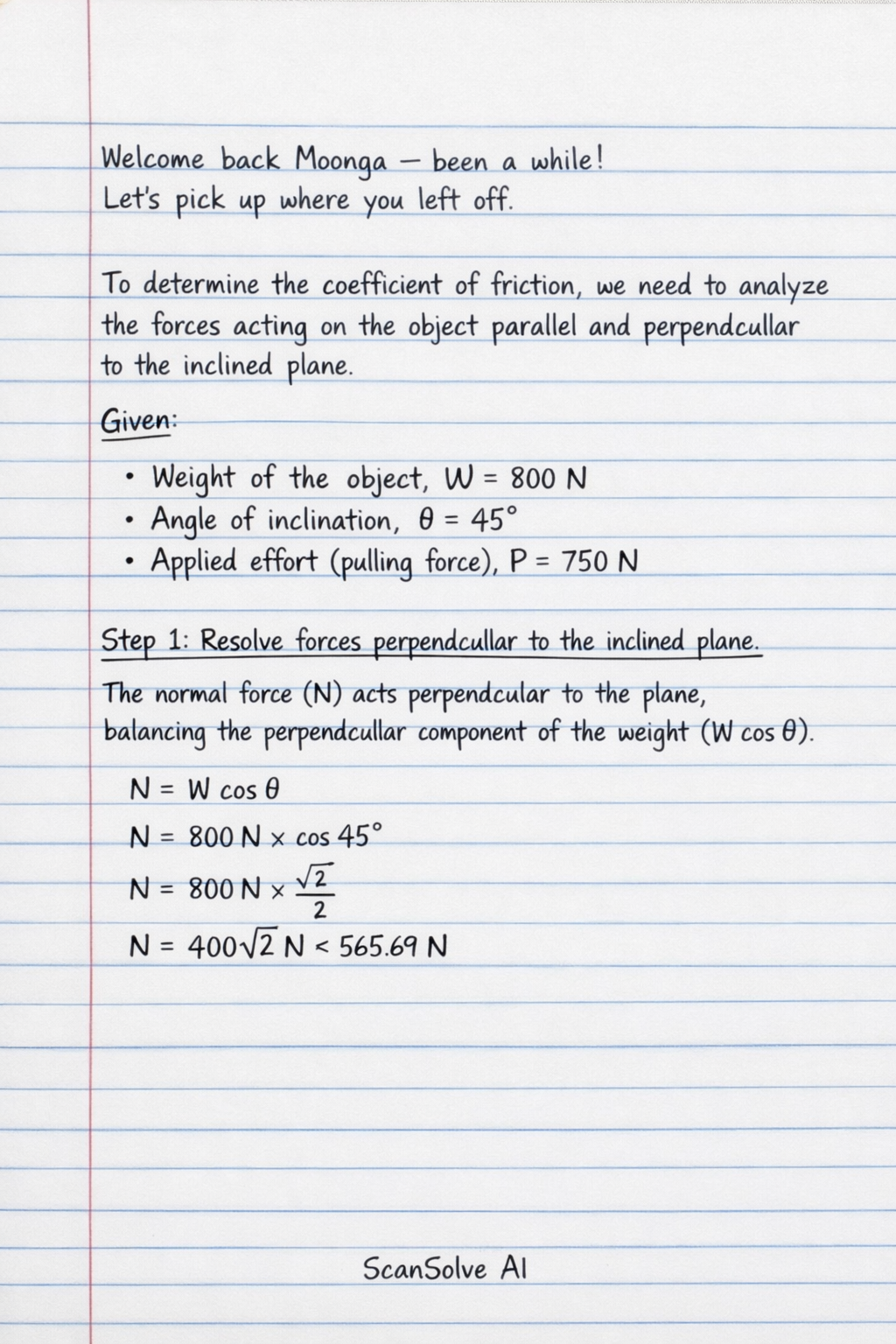Handwritten step-by-step solution preview