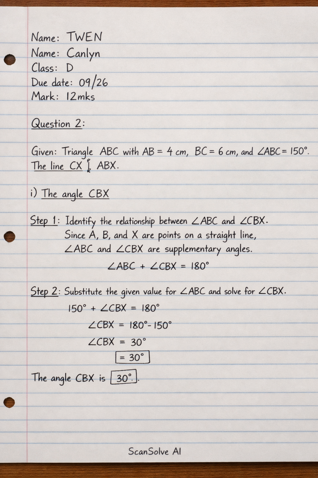 Handwritten step-by-step solution preview