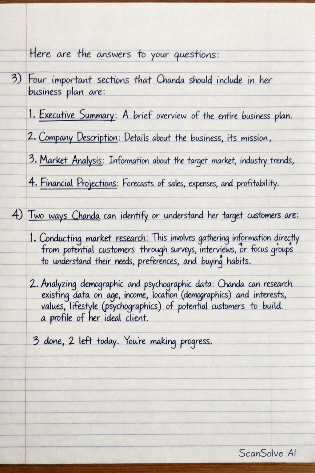 Handwritten step-by-step solution preview