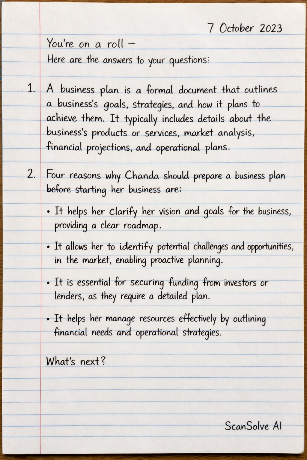 Handwritten step-by-step solution preview