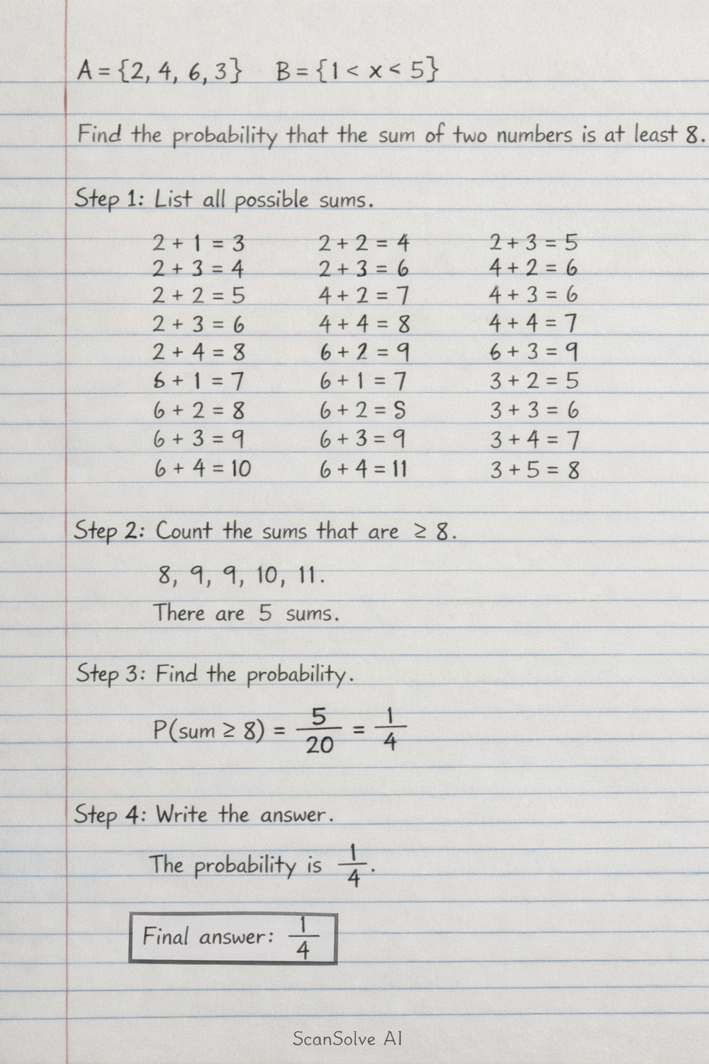 Handwritten step-by-step solution preview