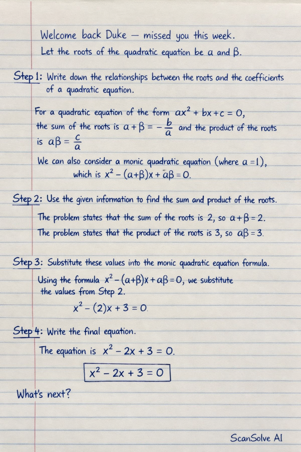 Handwritten step-by-step solution preview
