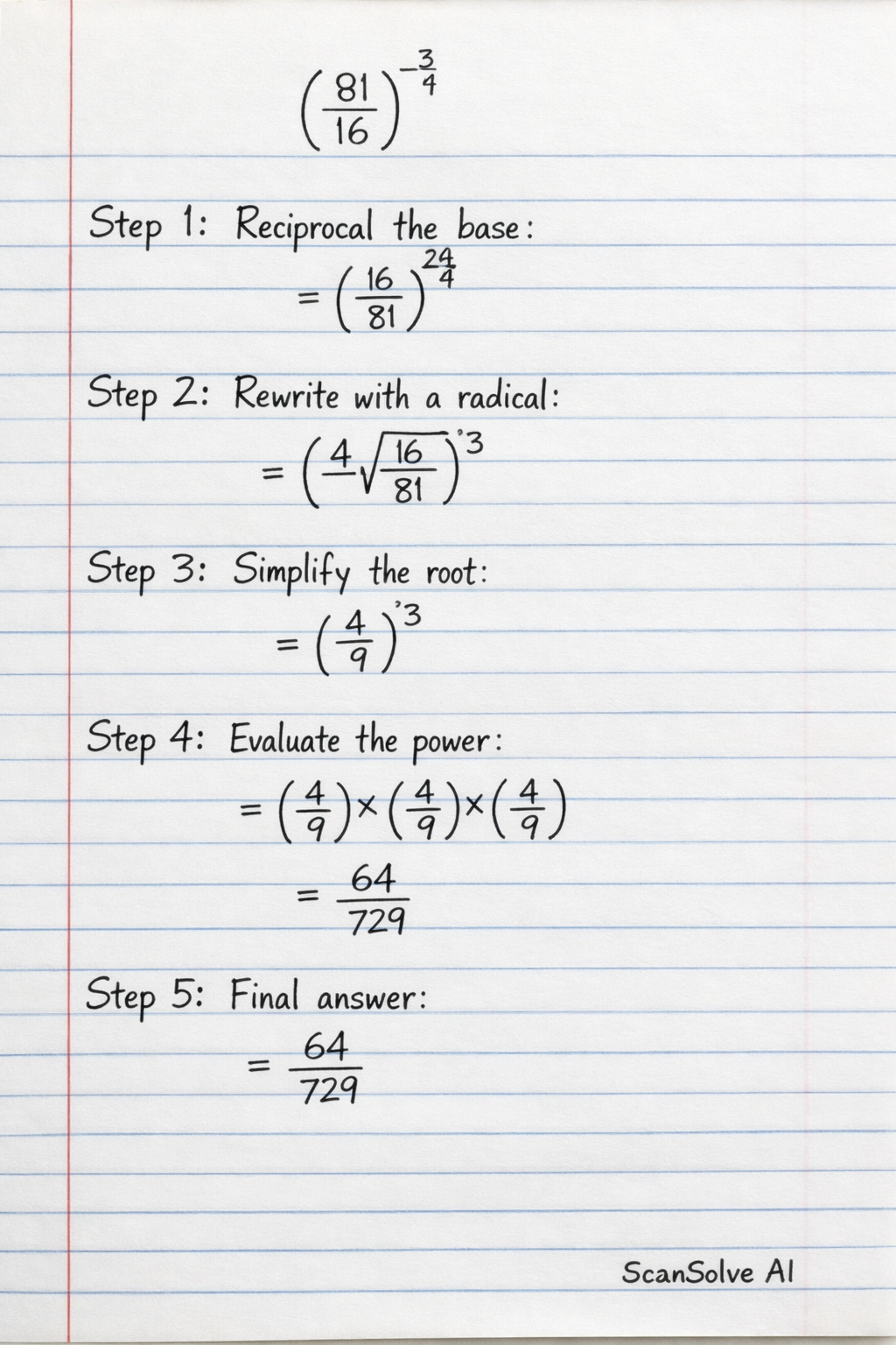 Handwritten step-by-step solution preview