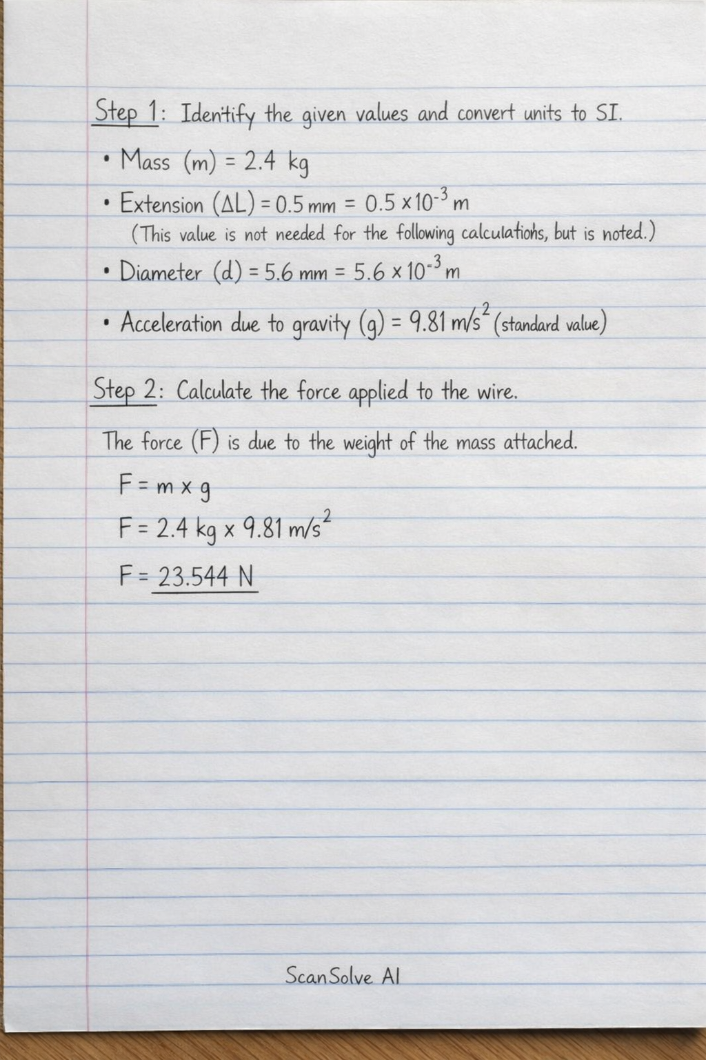 Handwritten step-by-step solution preview