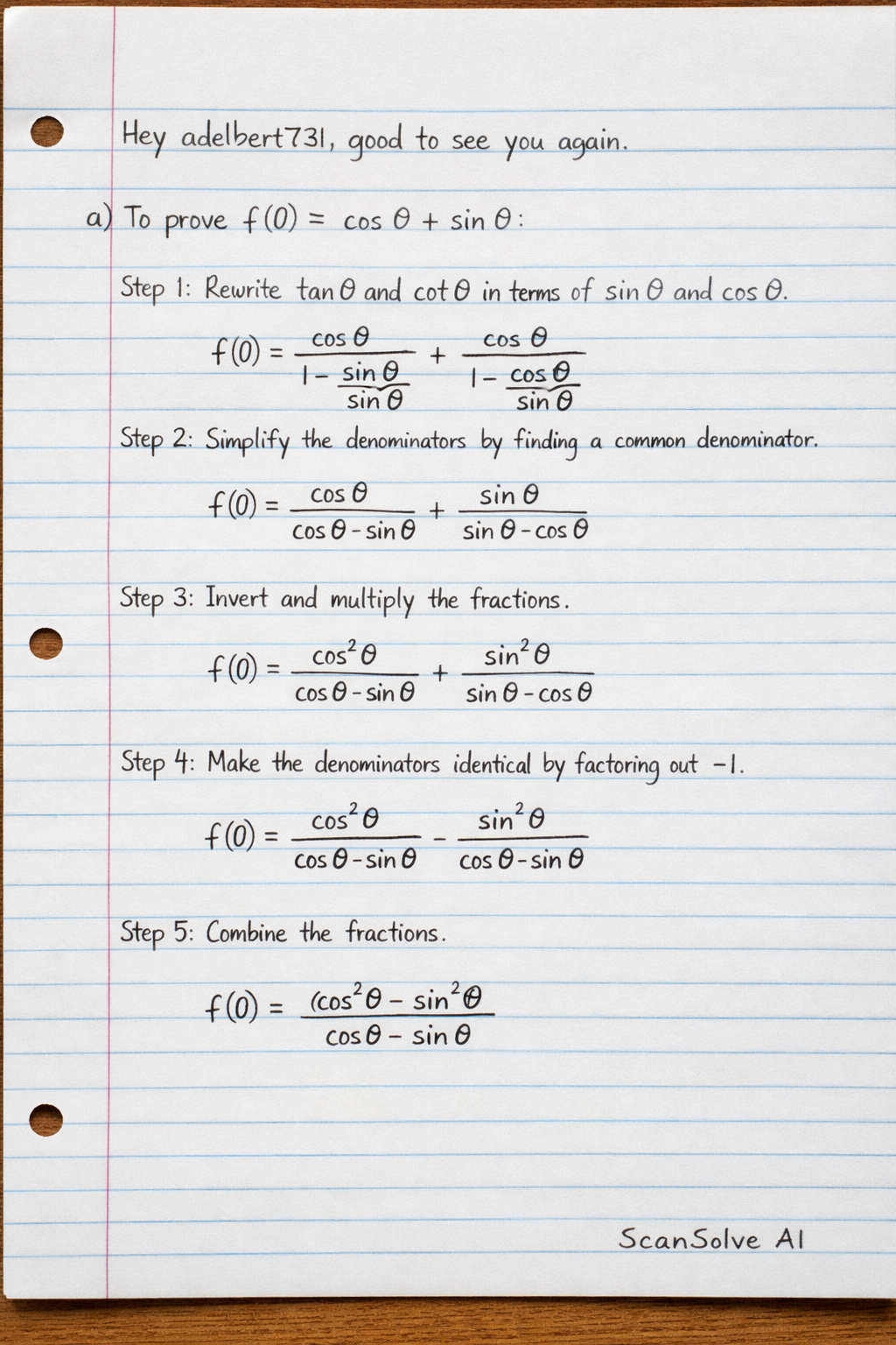 Handwritten step-by-step solution preview