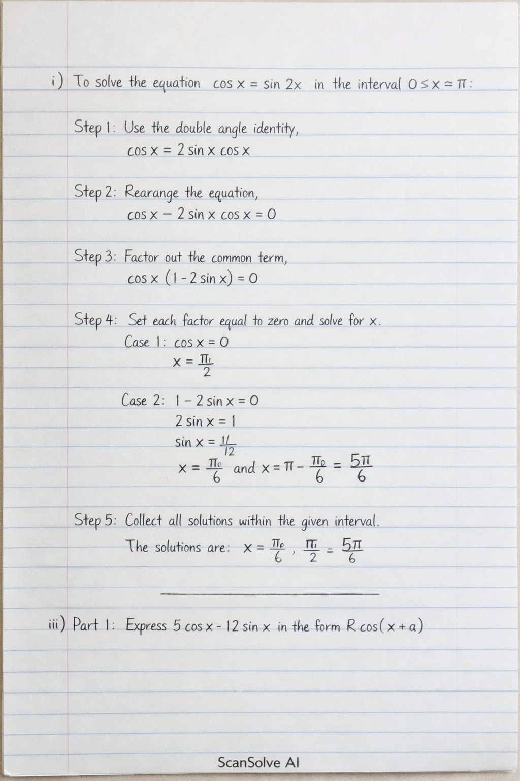 Handwritten step-by-step solution preview