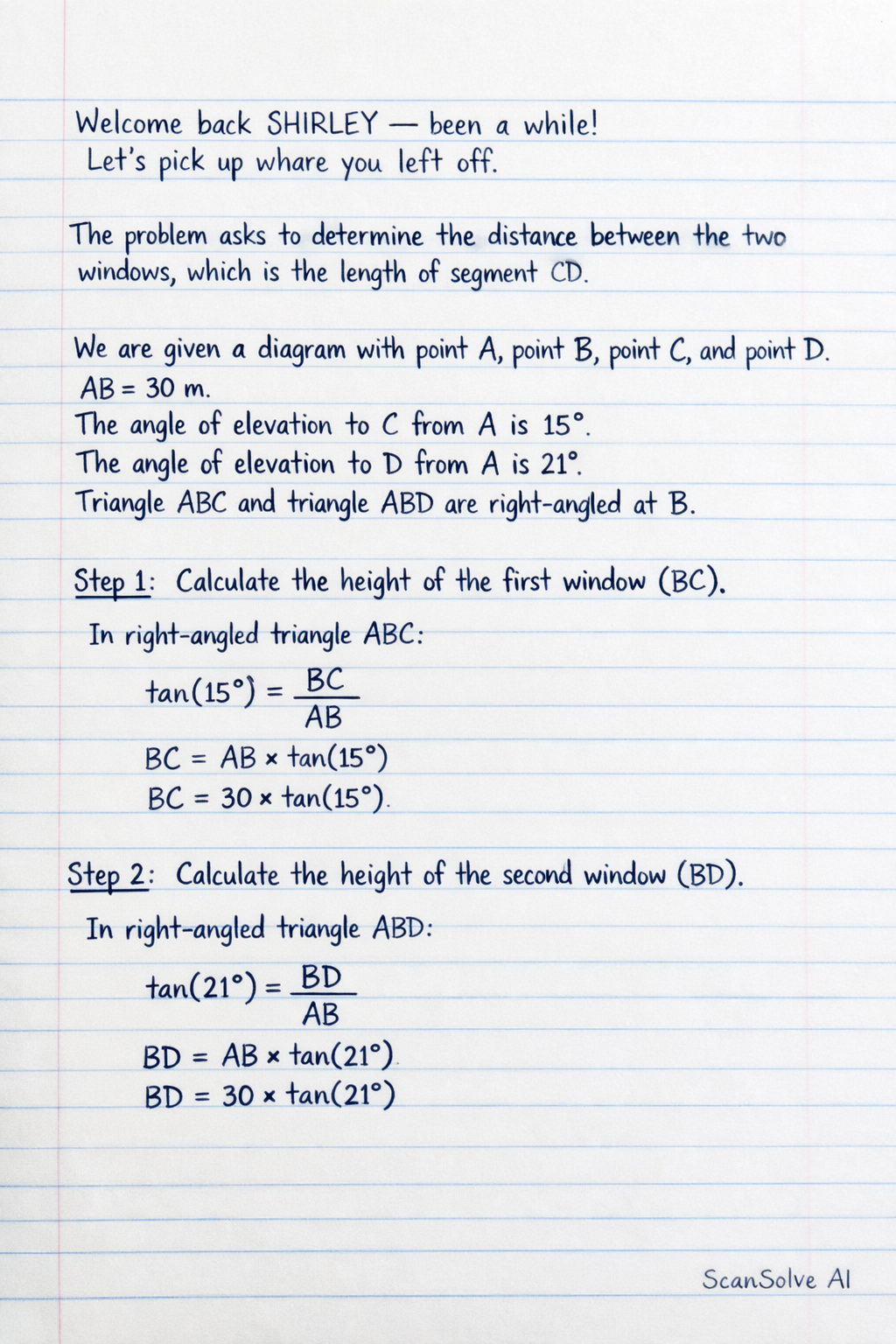 Handwritten step-by-step solution preview