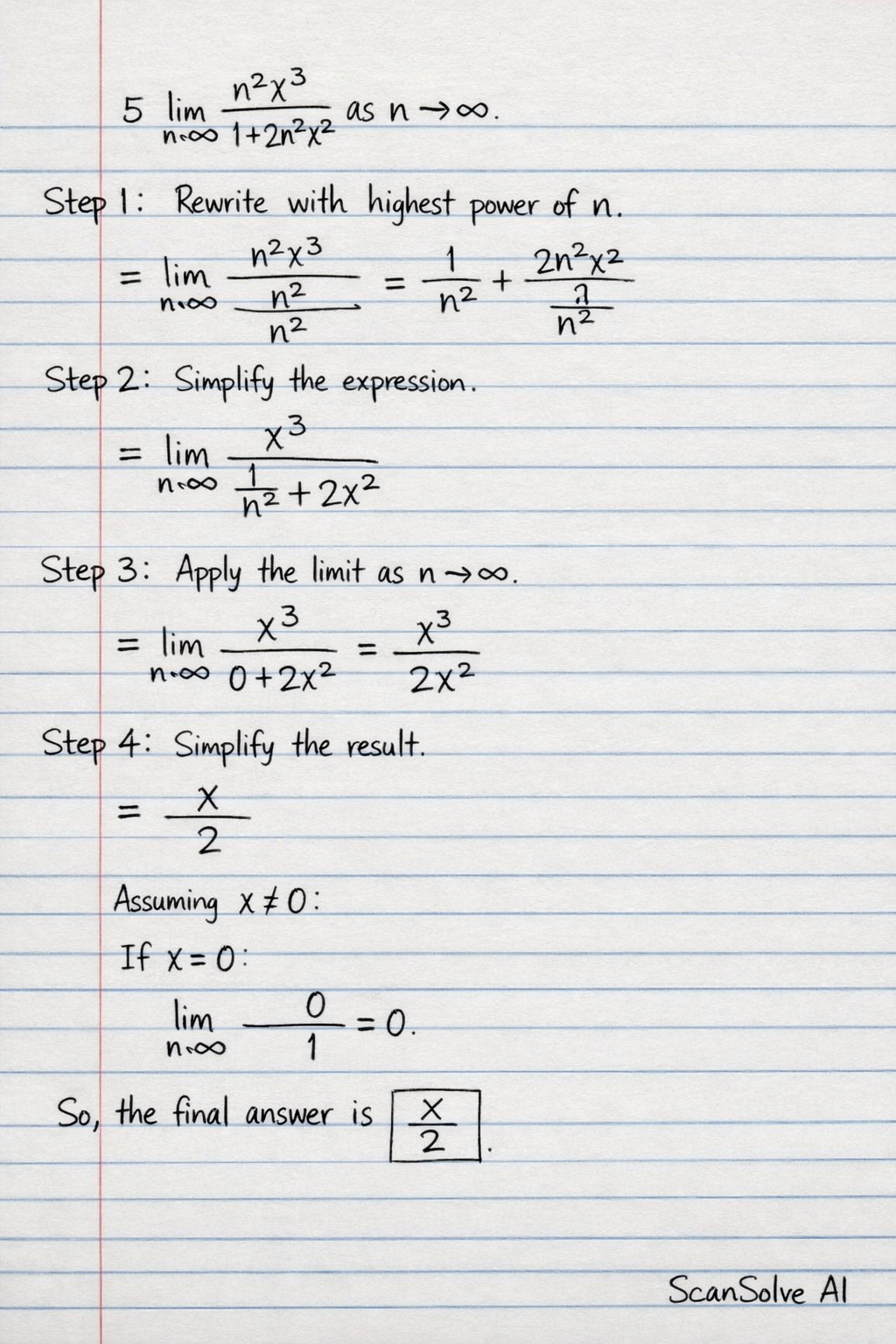 Handwritten step-by-step solution preview