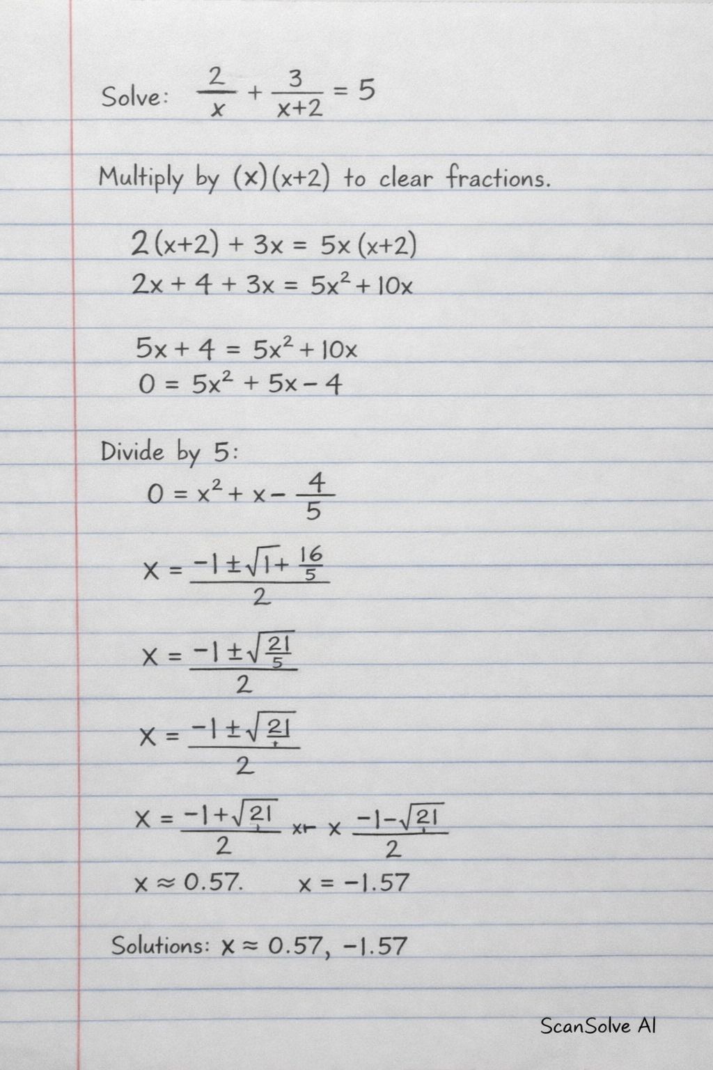 Handwritten step-by-step solution preview