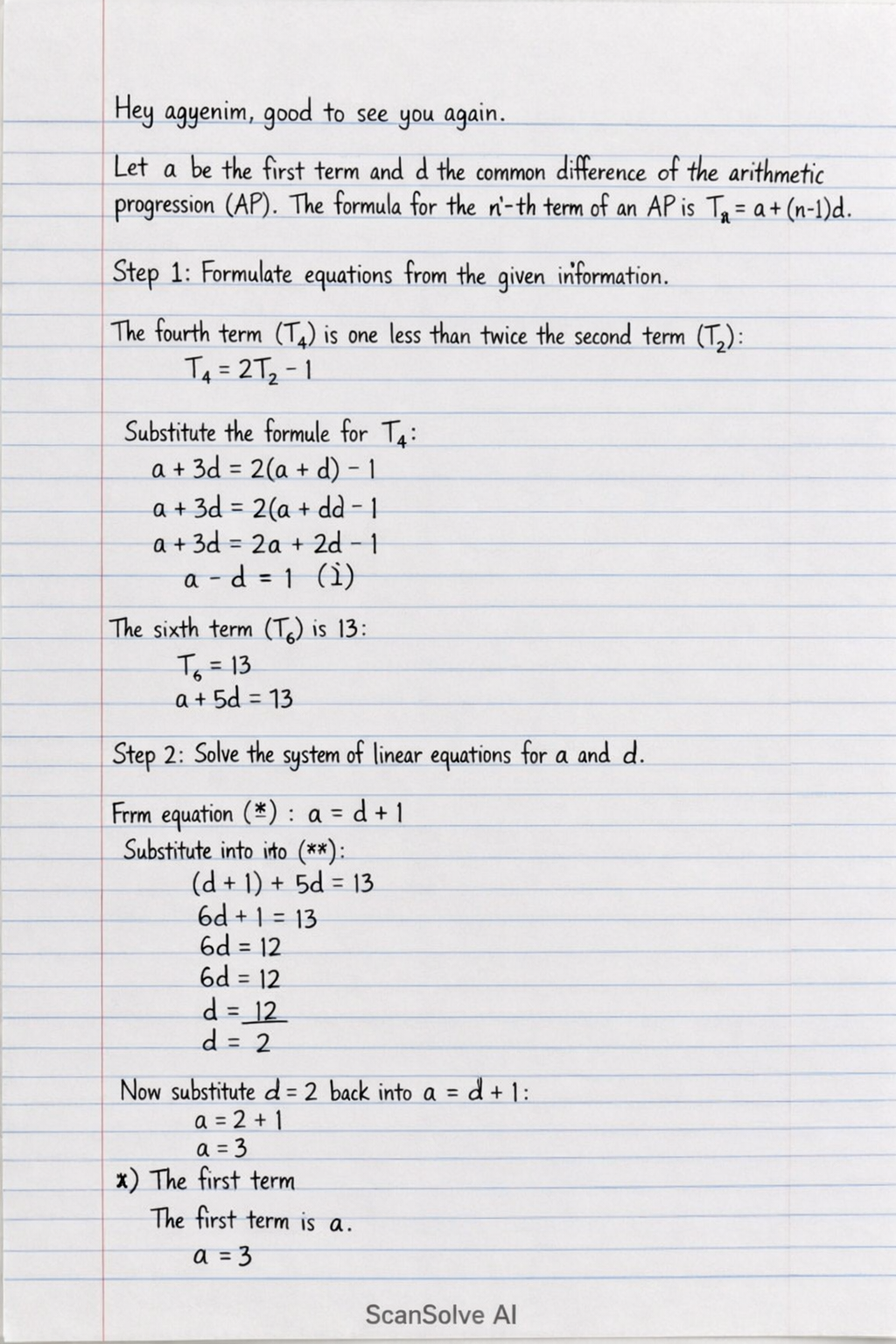 Handwritten step-by-step solution preview