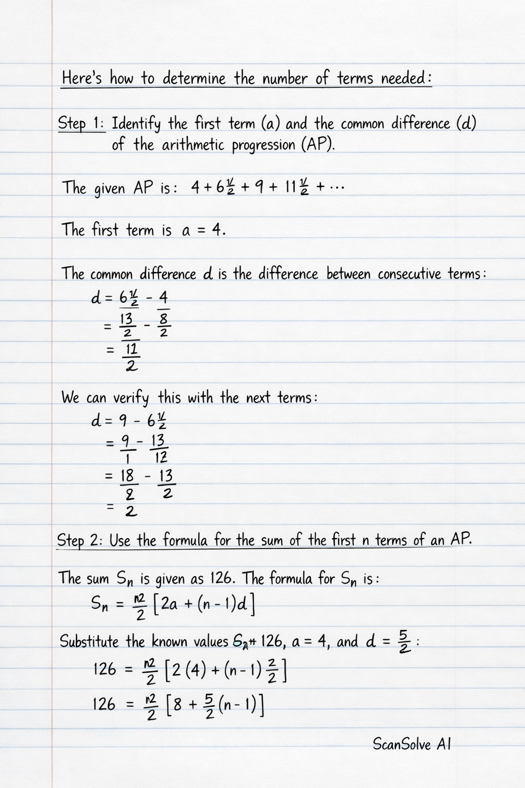 Handwritten step-by-step solution preview