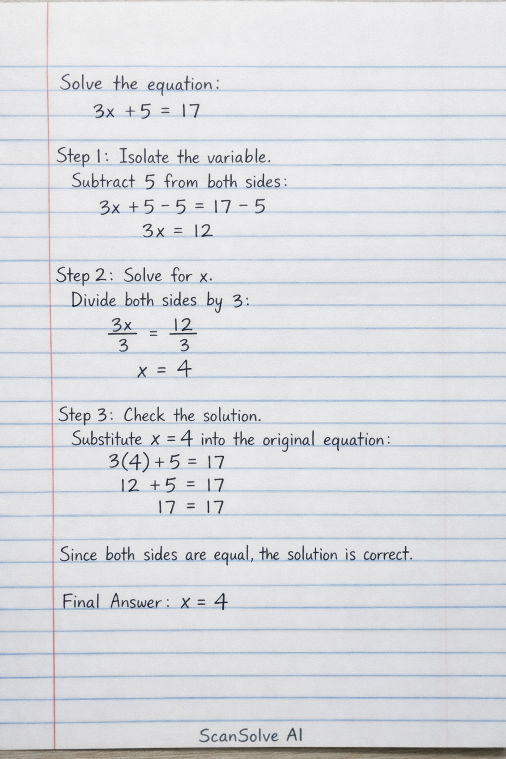 Handwritten step-by-step solution preview