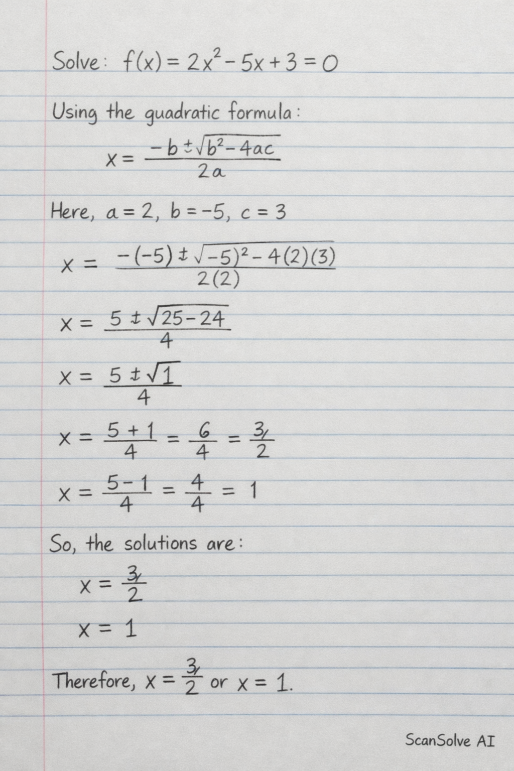 Handwritten step-by-step solution preview