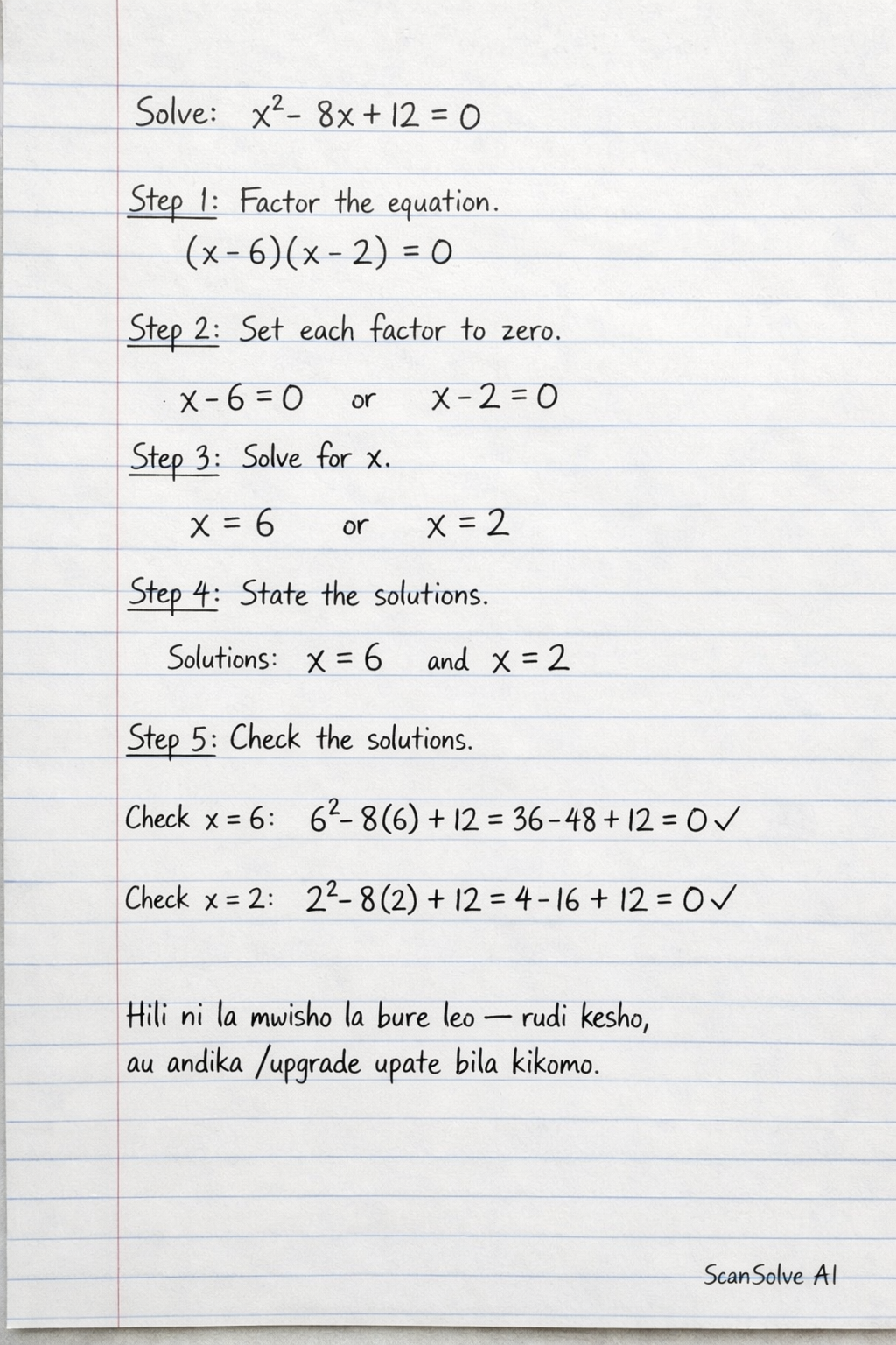 Handwritten step-by-step solution preview
