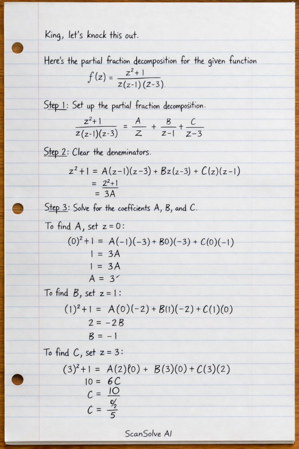 Handwritten step-by-step solution preview
