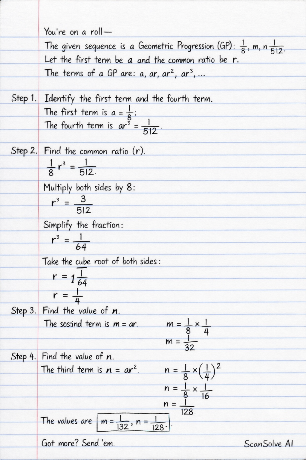 Handwritten step-by-step solution preview
