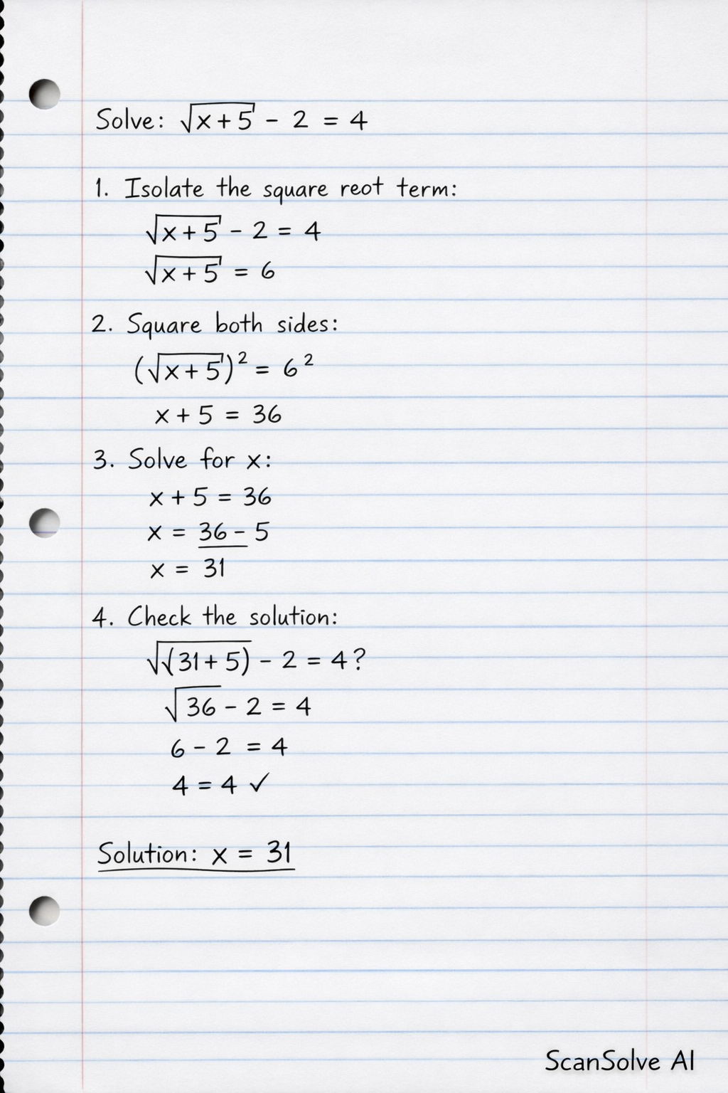 Handwritten step-by-step solution preview