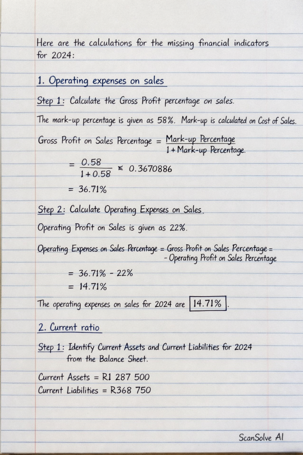Handwritten step-by-step solution preview