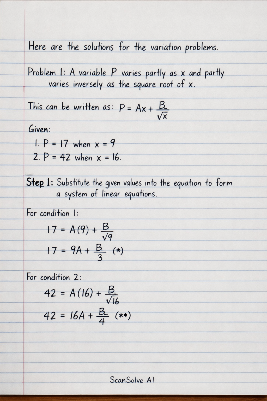 Handwritten step-by-step solution preview