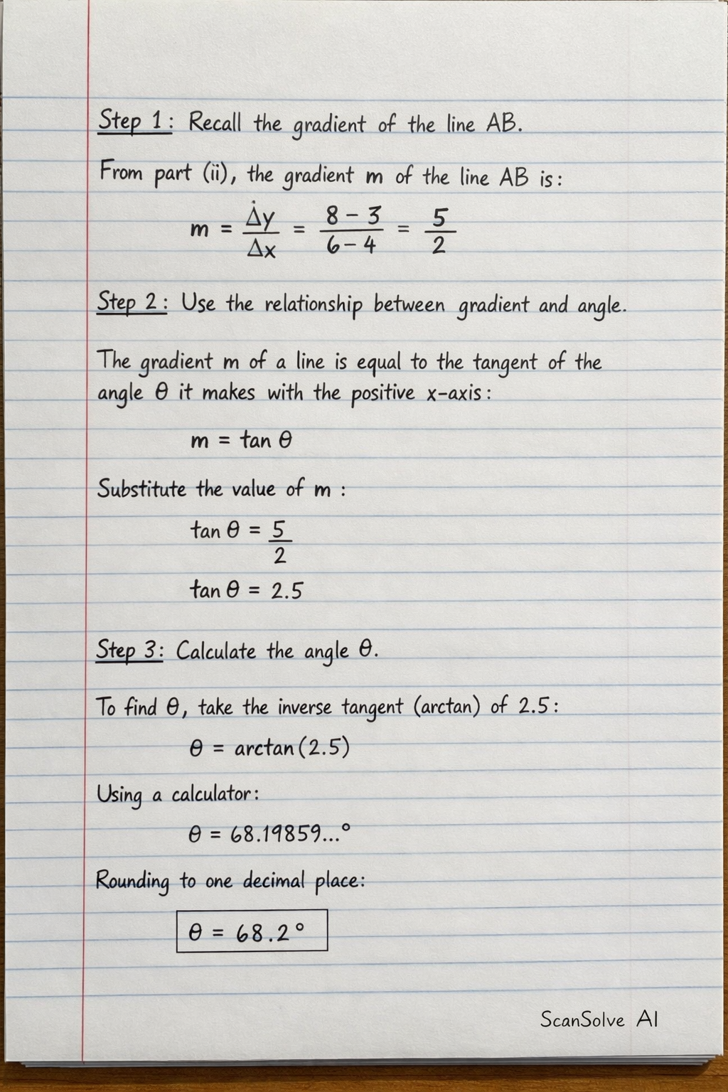 Handwritten step-by-step solution preview