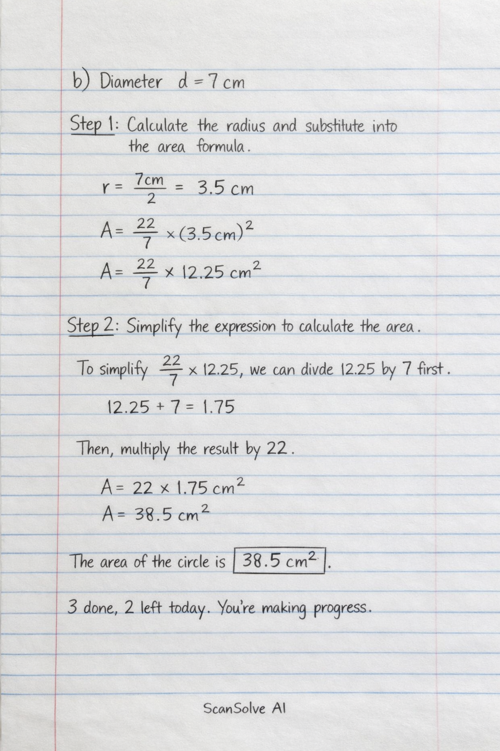 Handwritten step-by-step solution preview