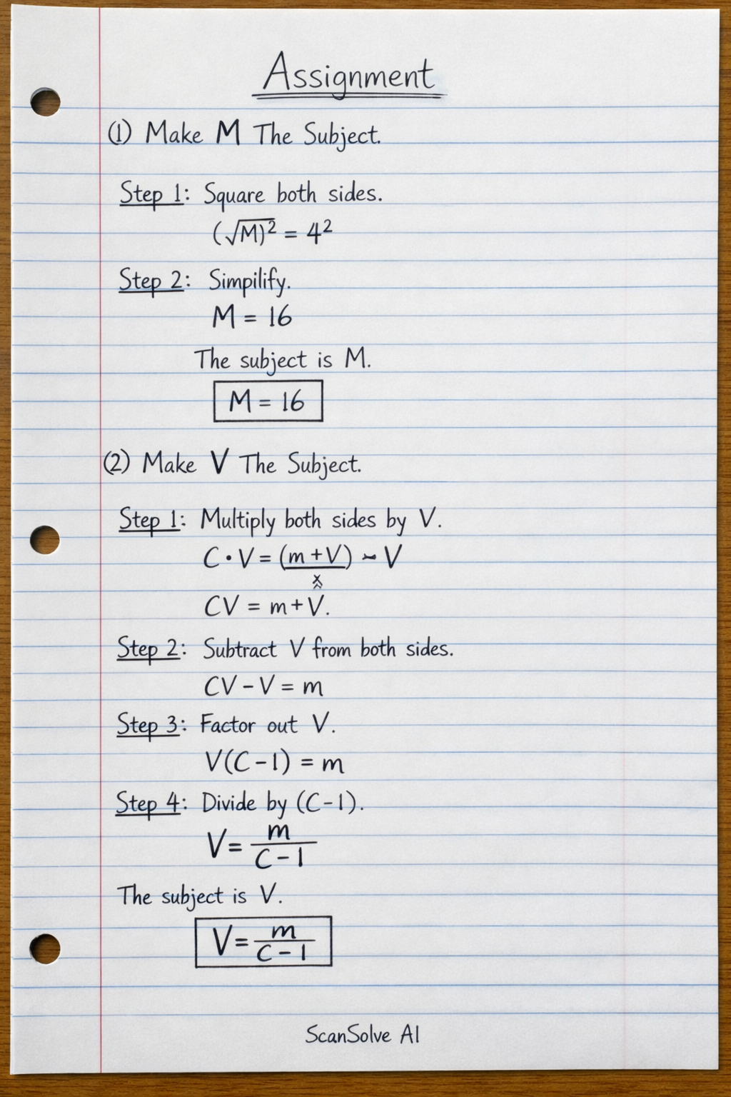 Handwritten step-by-step solution preview