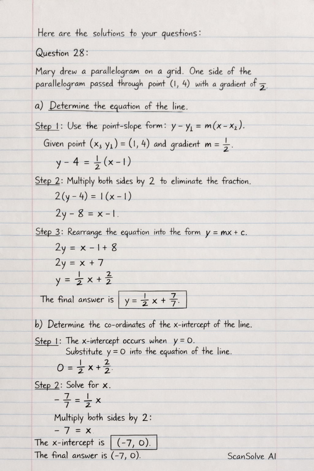 Handwritten step-by-step solution preview