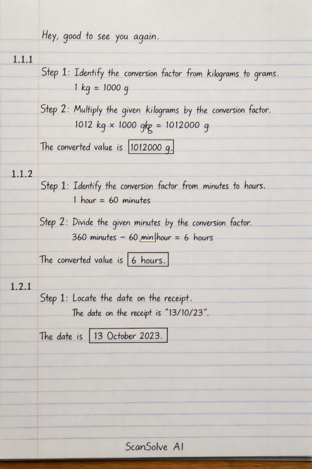 Handwritten step-by-step solution preview