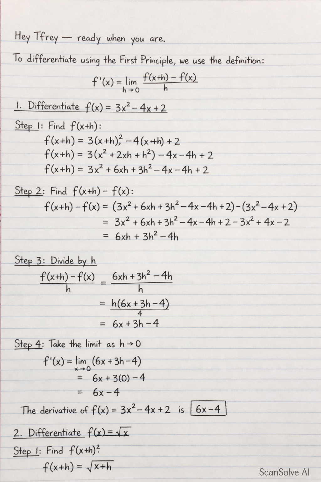 Handwritten step-by-step solution preview