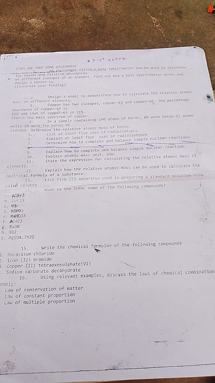 Homework photo