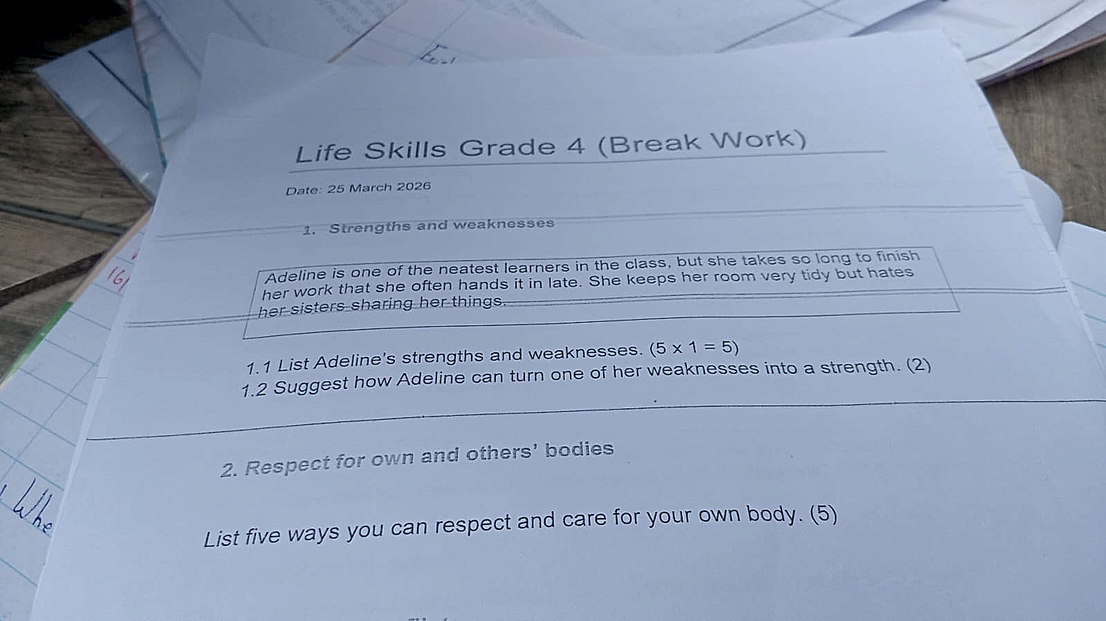 Homework photo