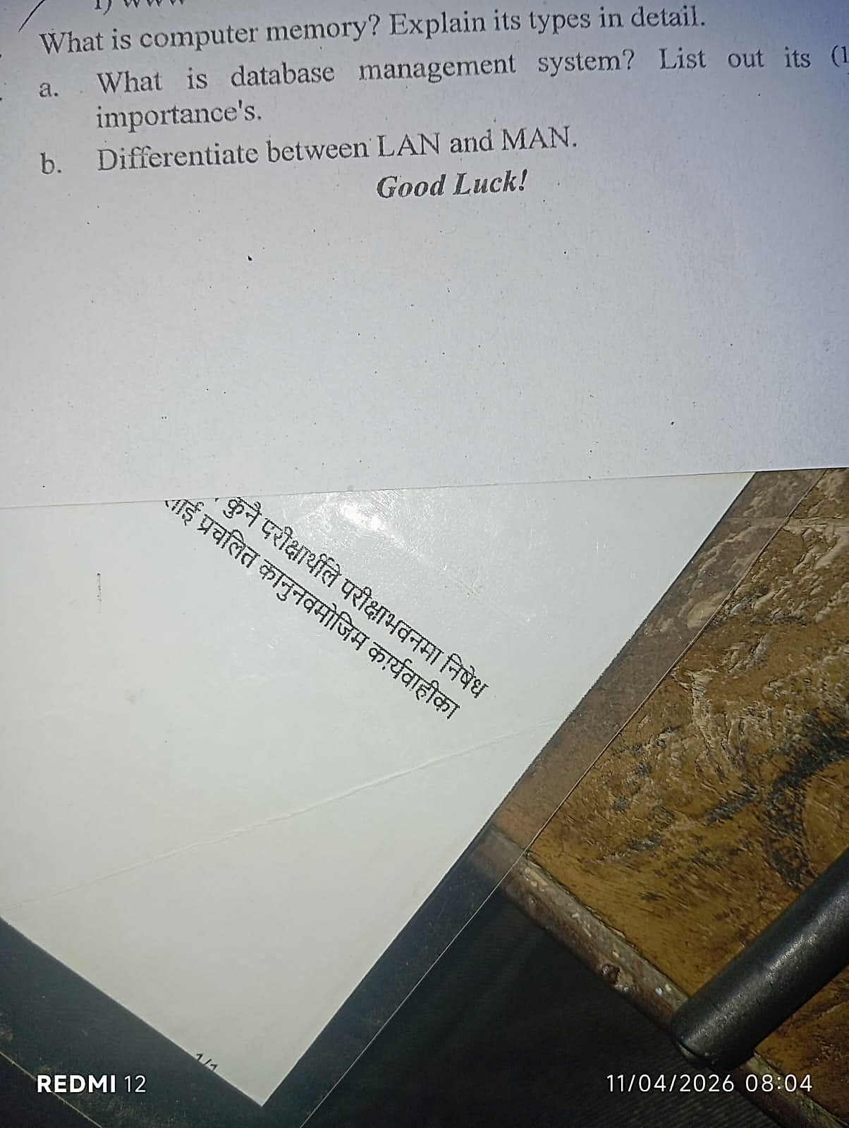 Homework photo